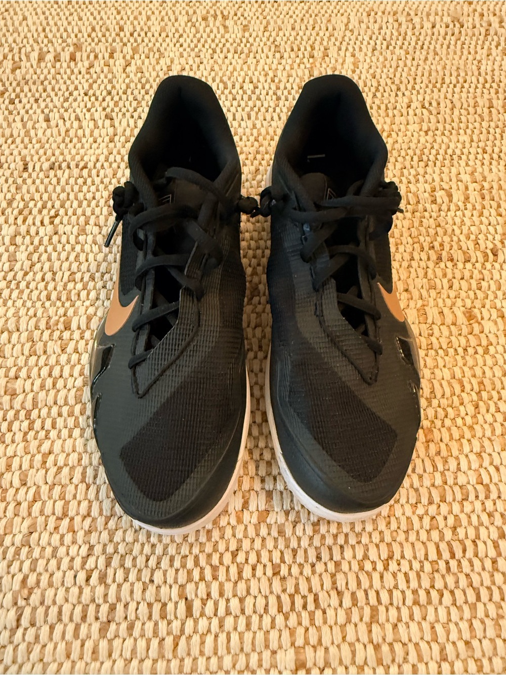 Nike Woman's Black Sneakers with Gold Swoosh (NikeCourt Air Zoom Vapor Pro